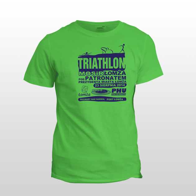 Projekt koszulki na maraton Triathlon dla MOSiR w Łomży