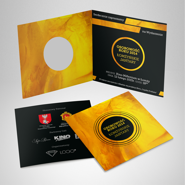 Projekt zaproszenia na Łomżyńskie Jantary